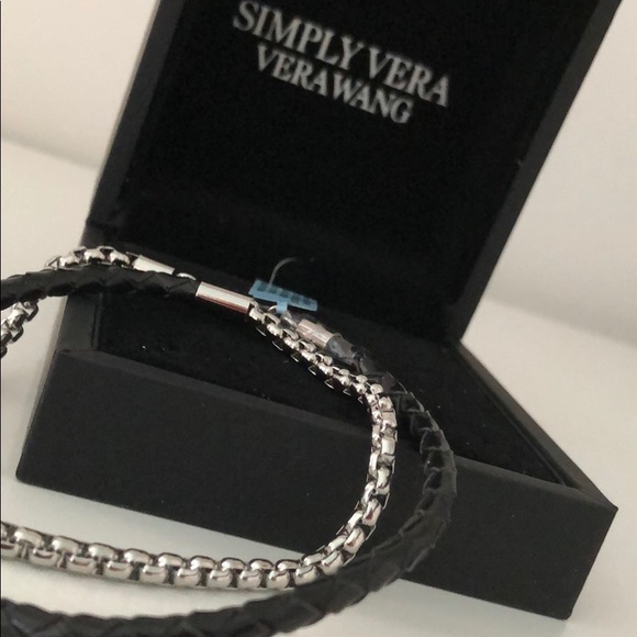 SIMPLY VERA UNISEX STAINLESS STEEL LEATHER WRAP - Picture 15 of 16